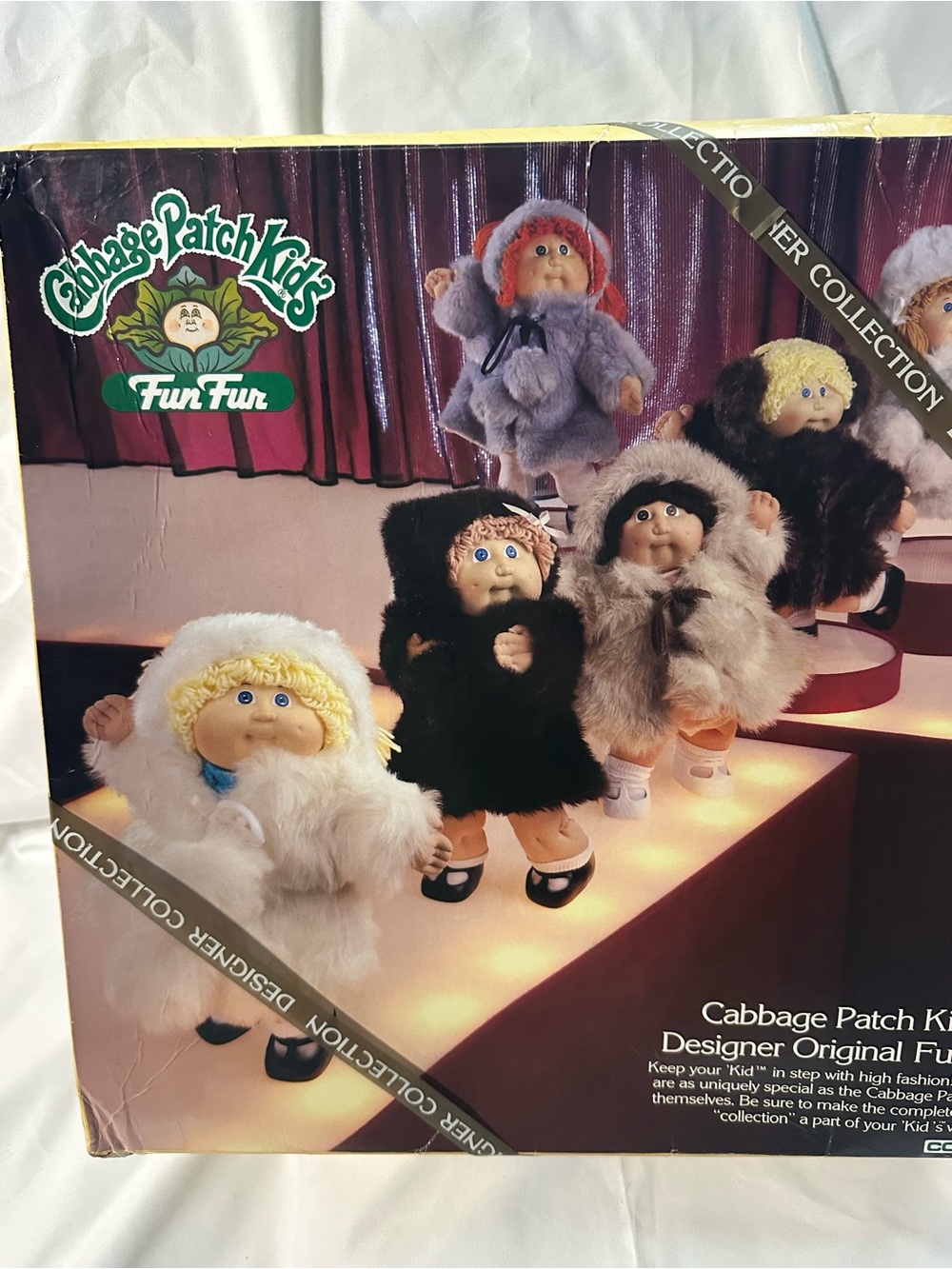 Vintage Cabbage Patch Kids Fub Fur Designer Collection Coat Hat Set NRFB